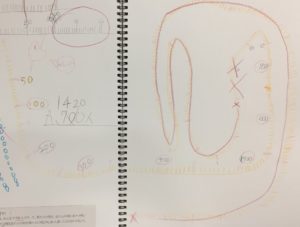 小2男子の工夫　720人をどう描くかな(^^)